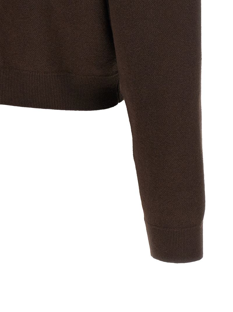 ROTATE BIRGER CHRISTENSEN Brown Organic Cotton Cardigan
