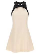 Robe courte bicolore en laine vierge Valentino Garavani