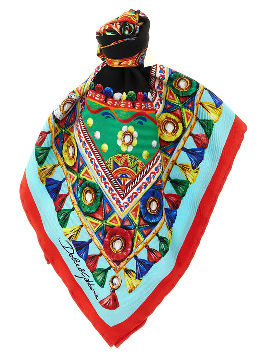 Foulard en soie multicolore Dolce & Gabbana