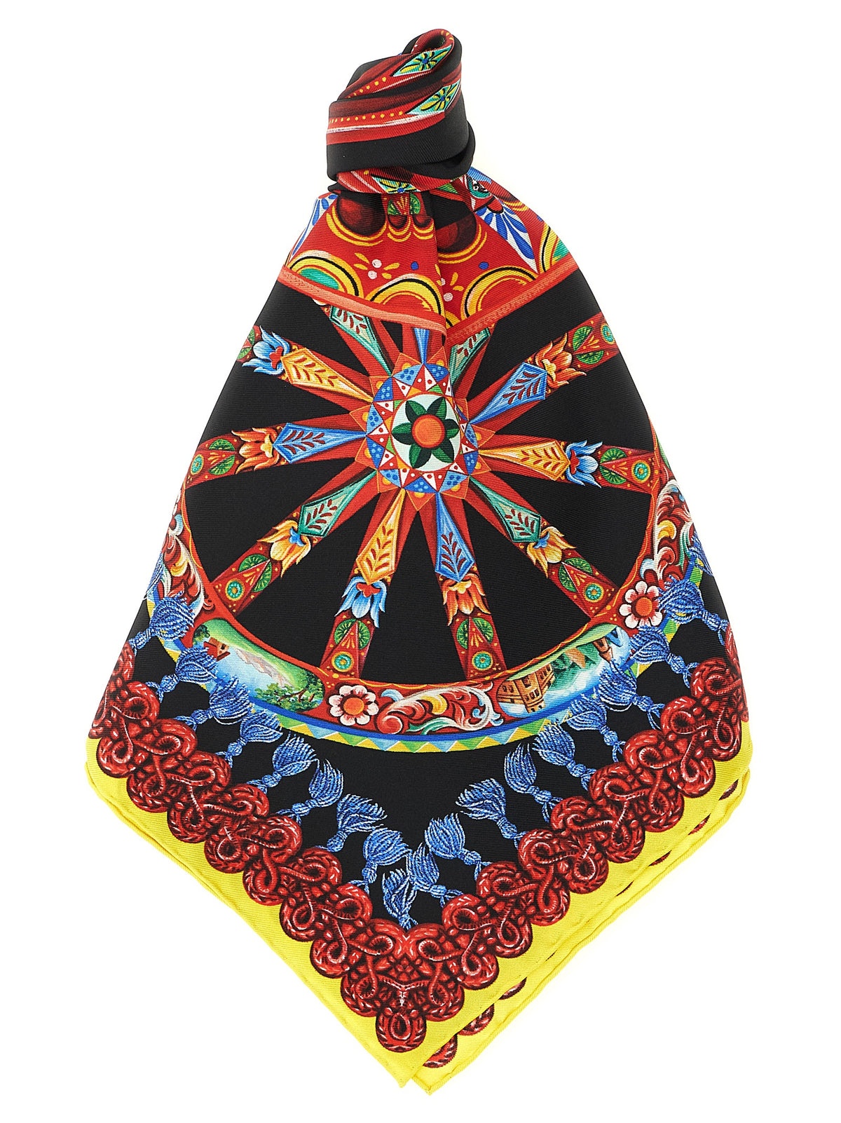 Dolce & Gabbana Multicolor Silk Scarf - Carretto Print
