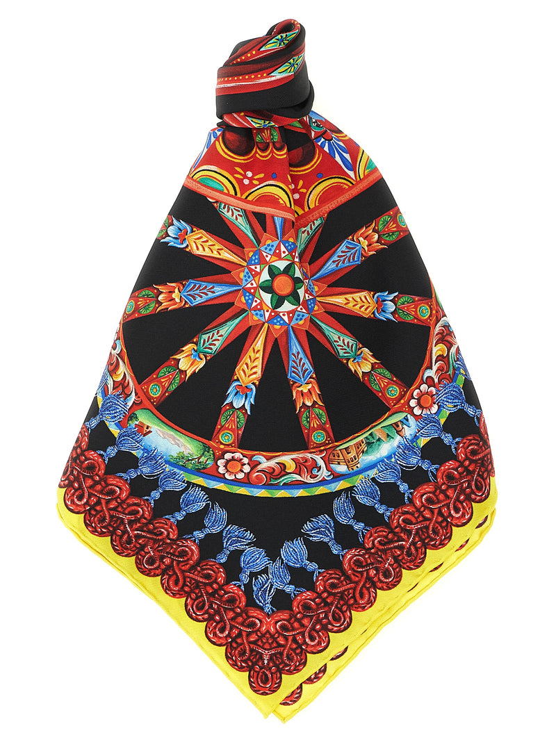 Dolce & Gabbana Multicolor Silk Scarf - Carretto Print