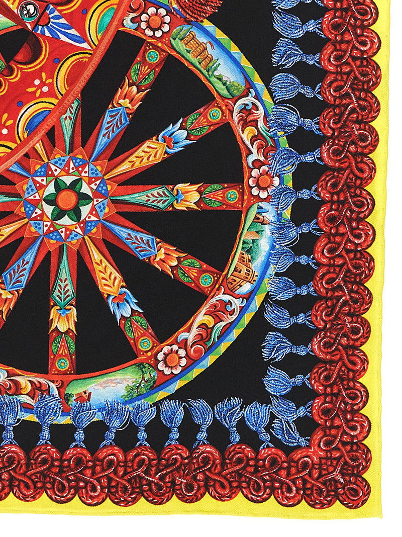 Dolce & Gabbana Multicolor Silk Scarf - Carretto Print