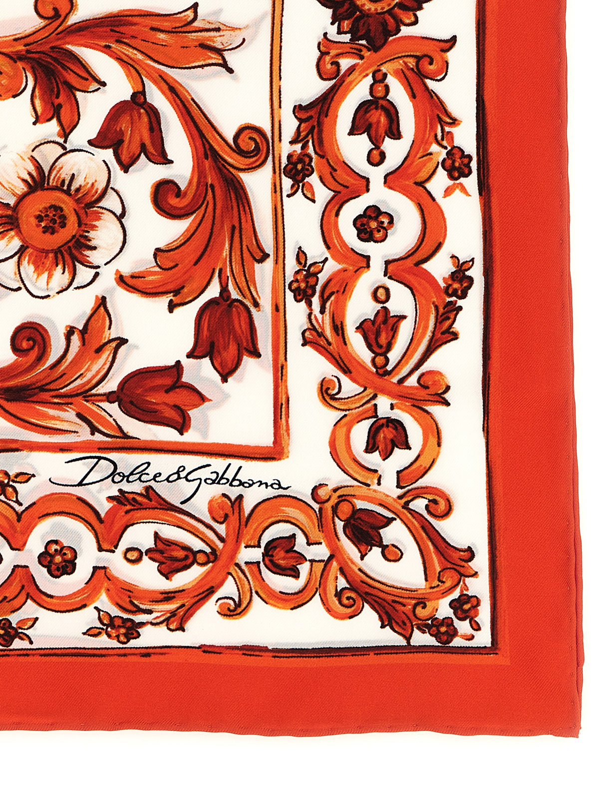Foulard en soie orange Dolce & Gabbana