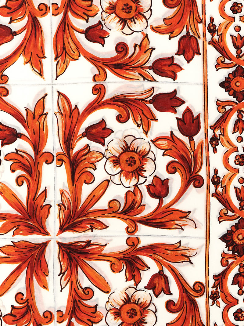 Foulard en soie orange Dolce & Gabbana - Modèle Maiolica