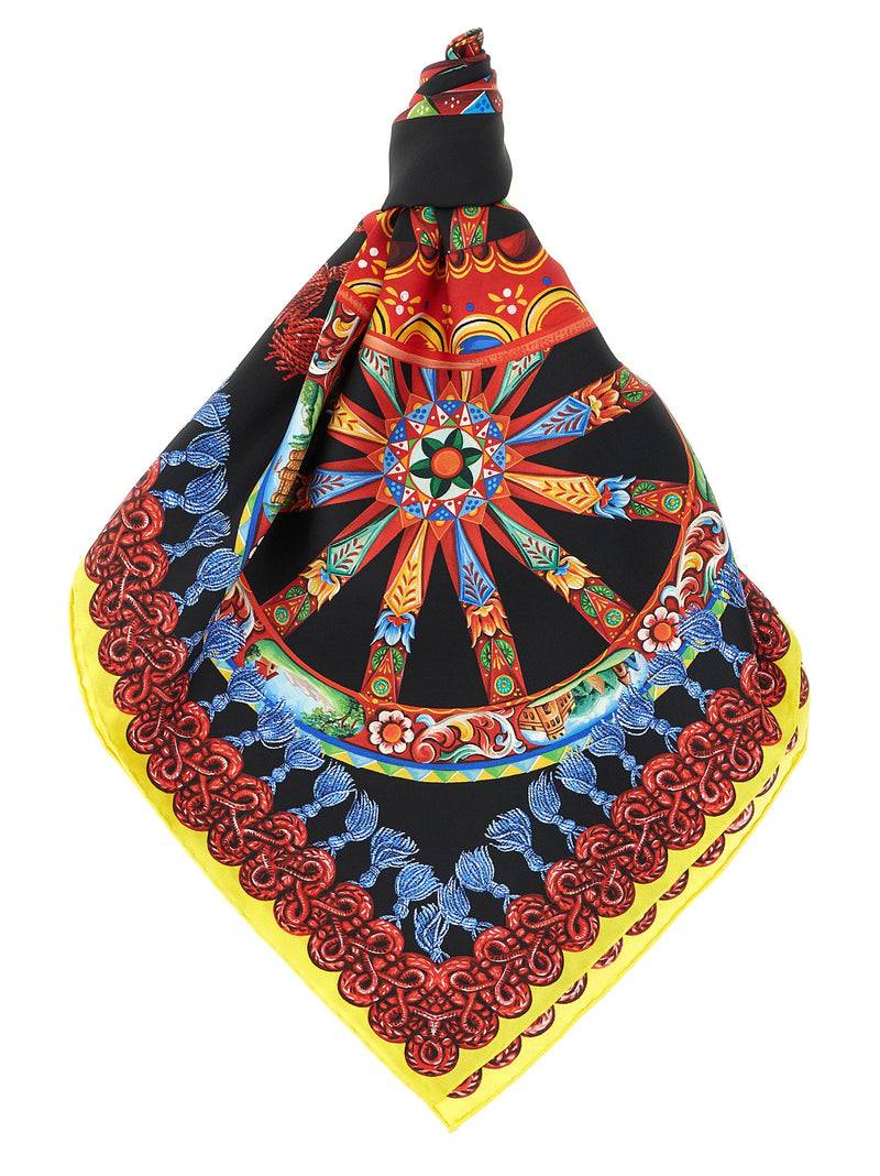 Dolce & Gabbana Multicolor Silk Scarf - Carretto Print