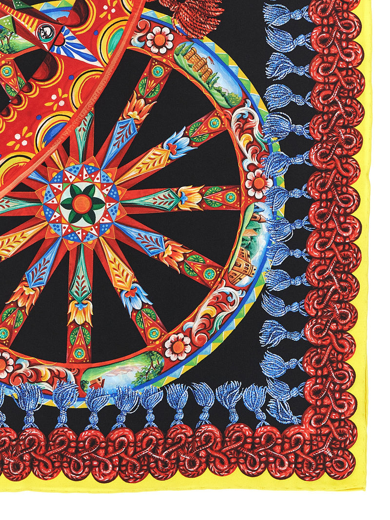 Dolce & Gabbana Multicolor Silk Scarf - Carretto Print