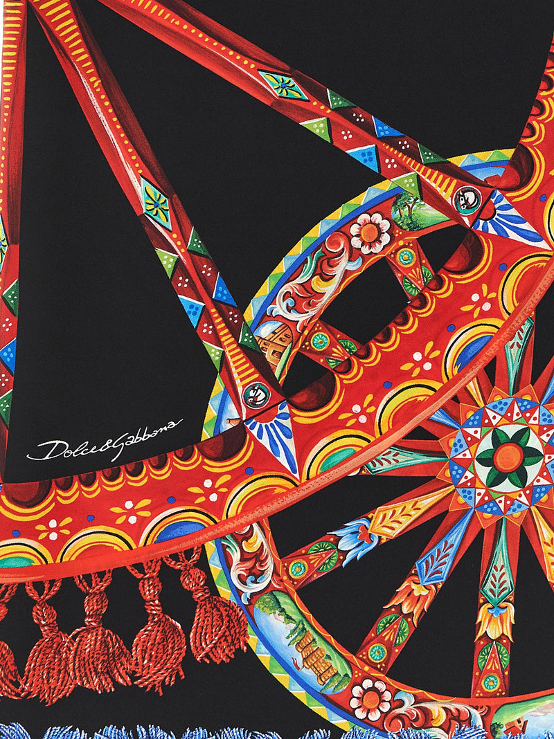 Dolce & Gabbana Multicolor Silk Scarf - Carretto Print