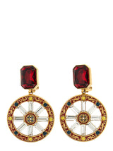 Dolce & Gabbana Multicolor Brass Earrings with Crystals
