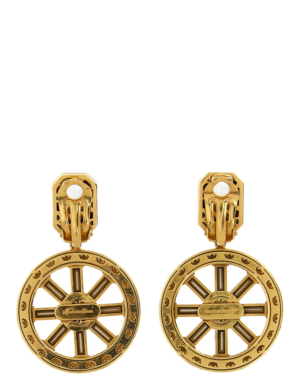 Dolce & Gabbana Multicolor Brass Earrings with Crystals