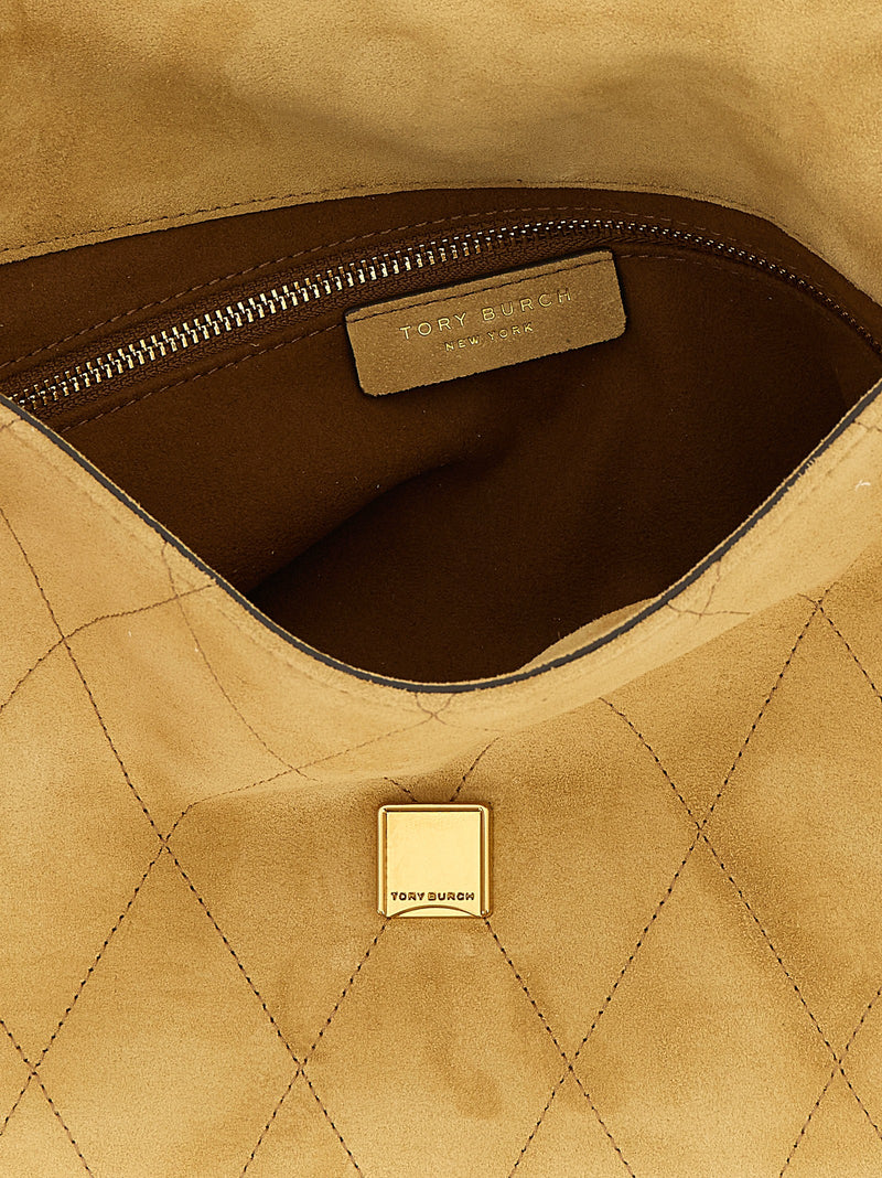 Sac à bandoulière Tory Burch en cuir de veau beige