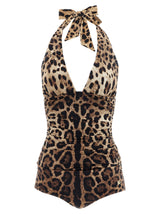 Maillot de bain une pièce Dolce & Gabbana en polyamide marron