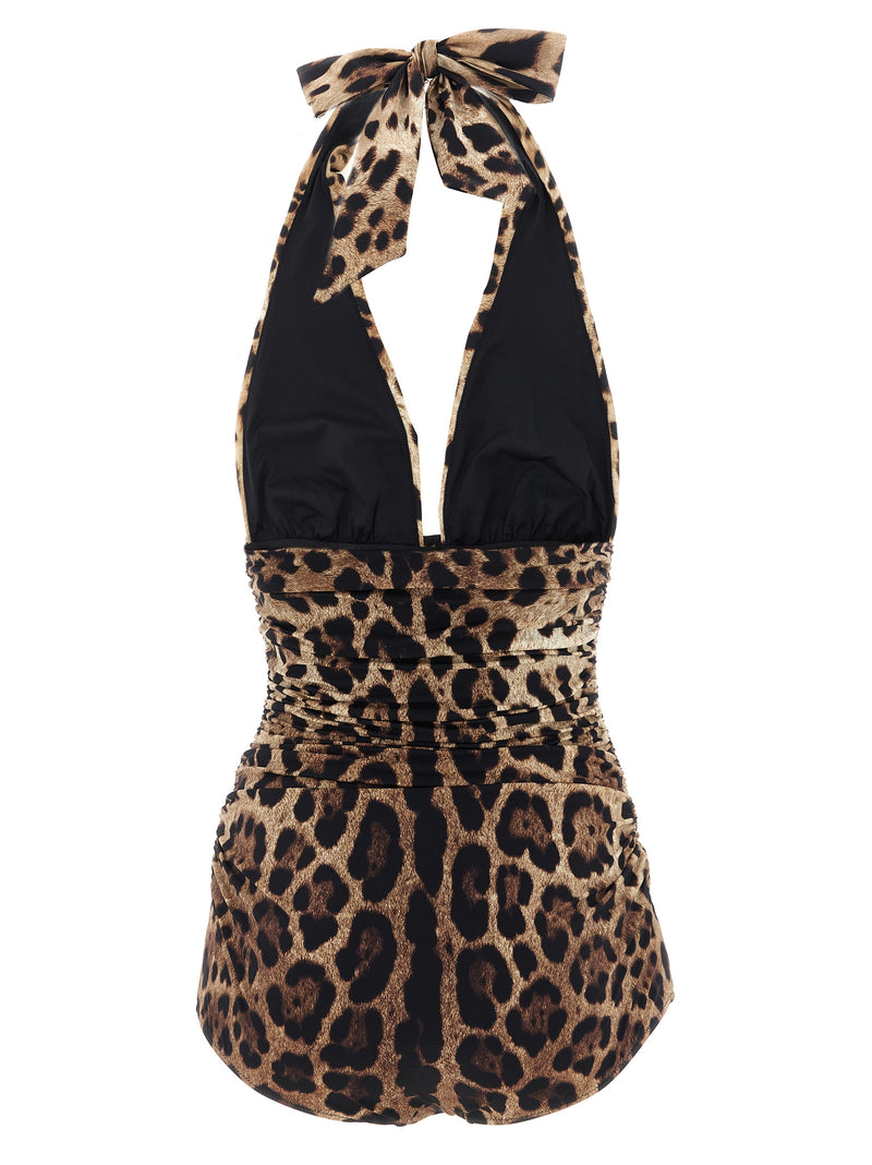 Maillot de bain une pièce Dolce & Gabbana en polyamide marron
