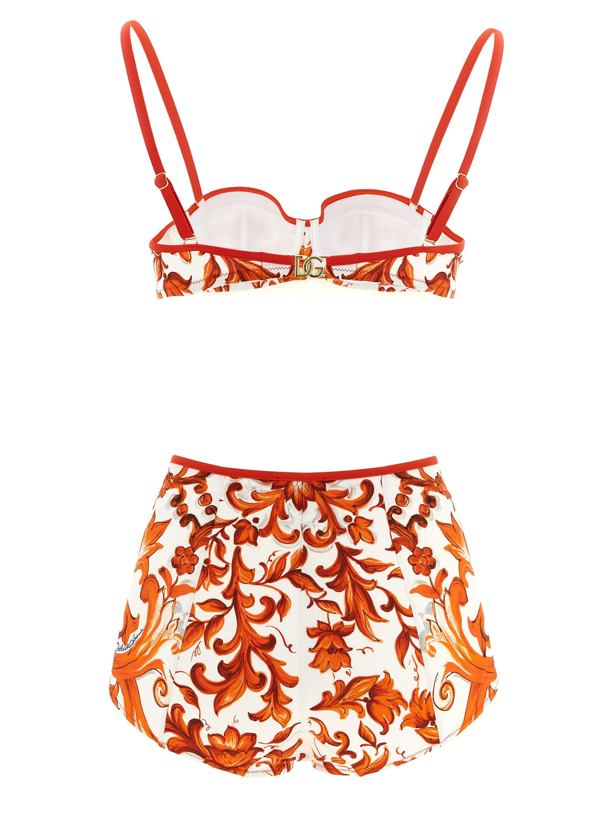Dolce & Gabbana Maiolica Print Orange Bikini