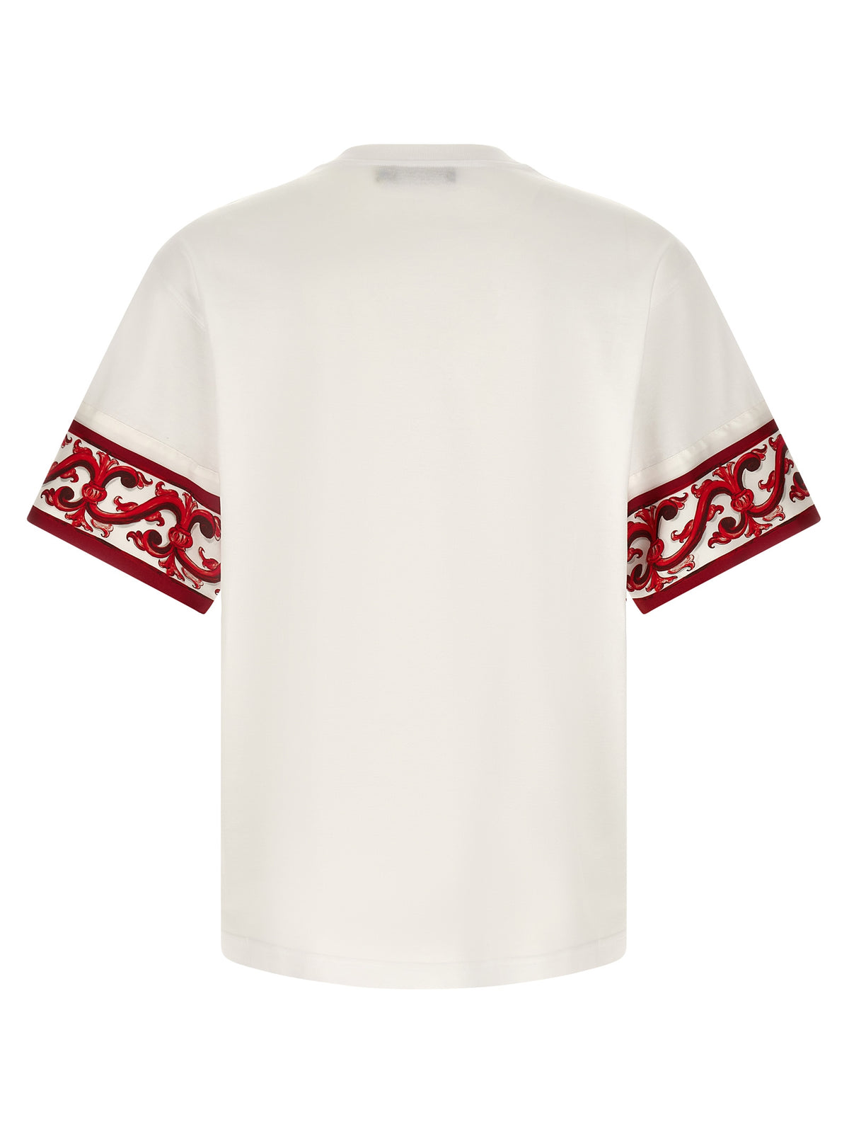 Dolce & Gabbana Multicolor Cotton T-Shirt avec Imprimé Maiolica