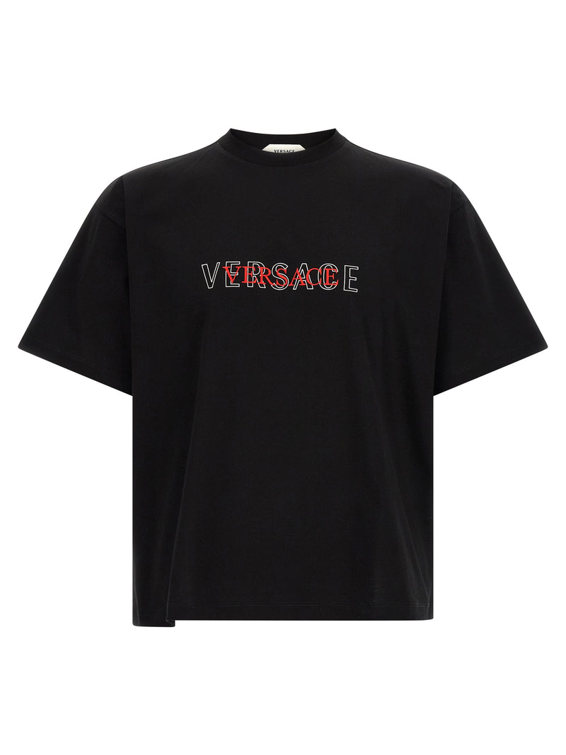 T-shirt en coton noir Versace pour homme