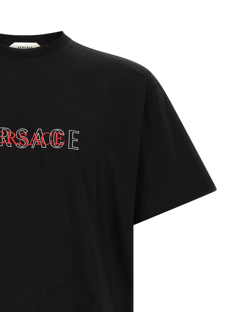 T-shirt en coton noir Versace pour homme