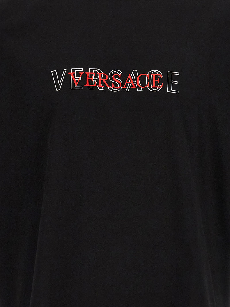 T-shirt en coton noir Versace pour homme