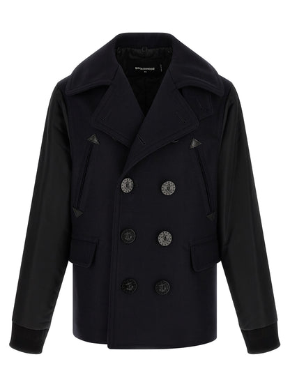 Dsquared² Blue Wool Coat