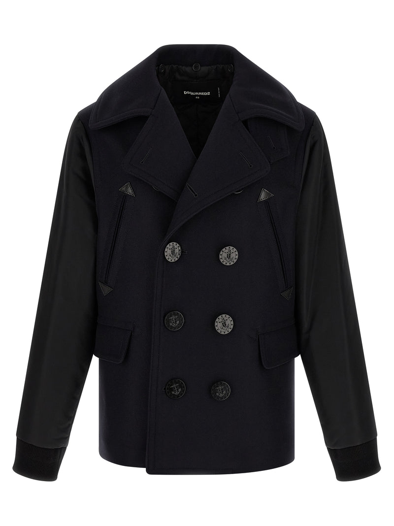Manteau en laine bleu Dsquared²
