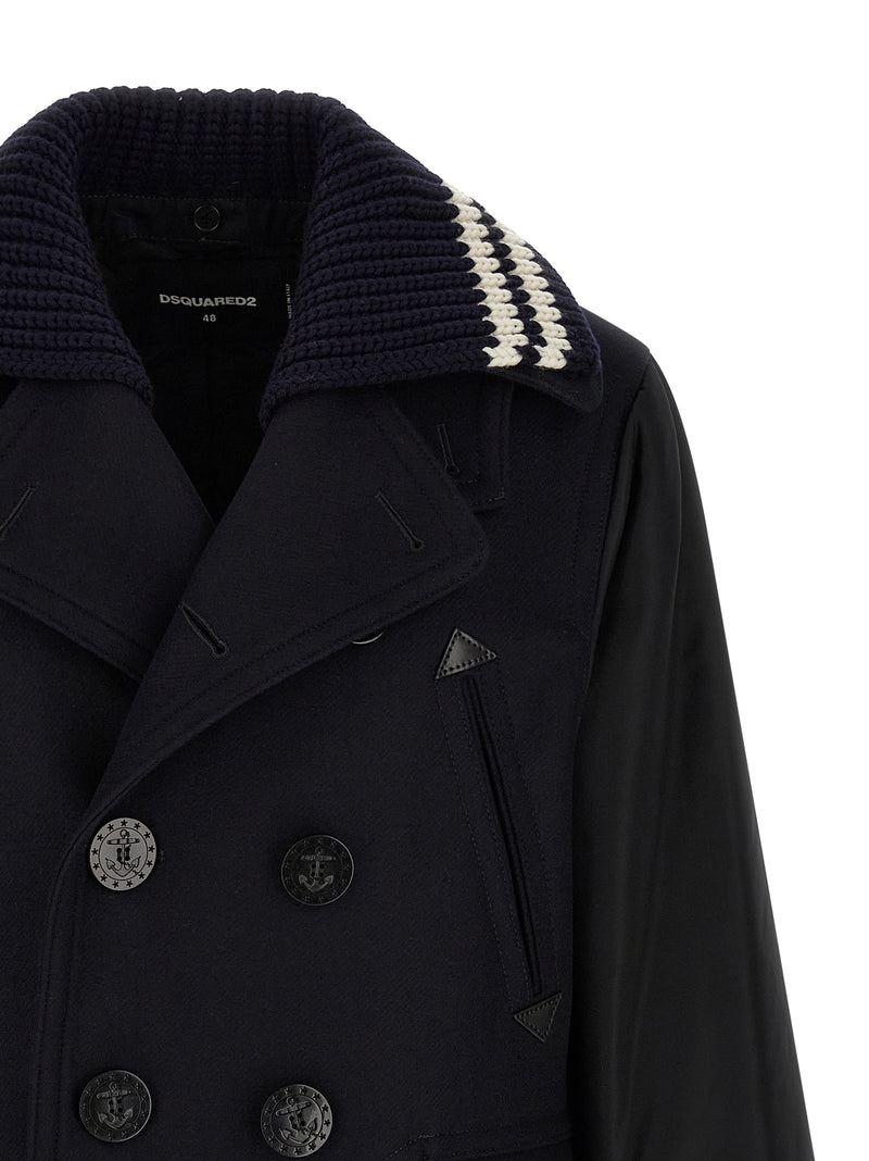 Manteau en laine bleu Dsquared²