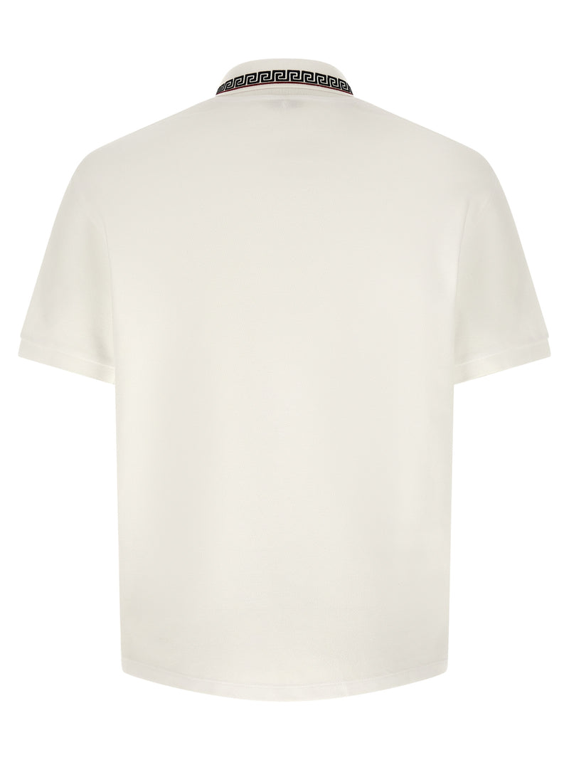Polo Shirt en Coton Blanc Versace