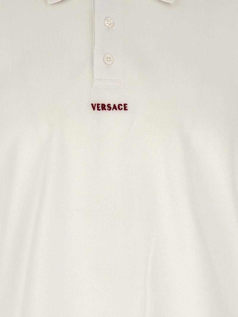 Polo Shirt en Coton Blanc Versace