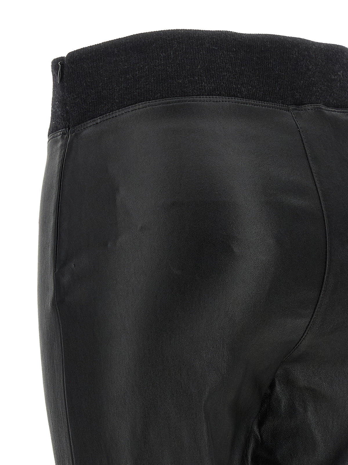 Brunello Cucinelli Legging en cuir d'agneau noir