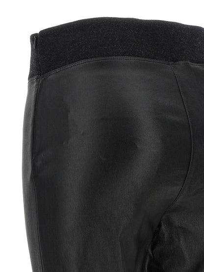 Brunello Cucinelli Black Lamb Leather Leggings
