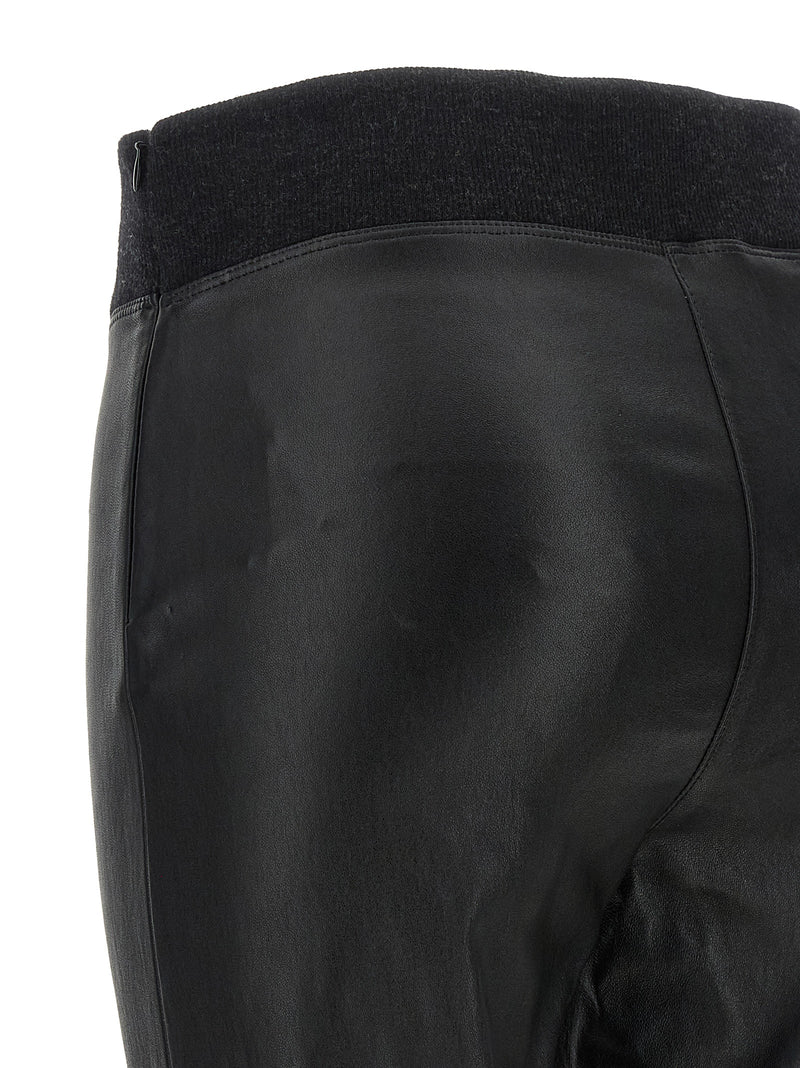 Brunello Cucinelli Black Lamb Leather Leggings