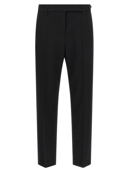 Brunello Cucinelli Black Virgin Wool Dress Pants