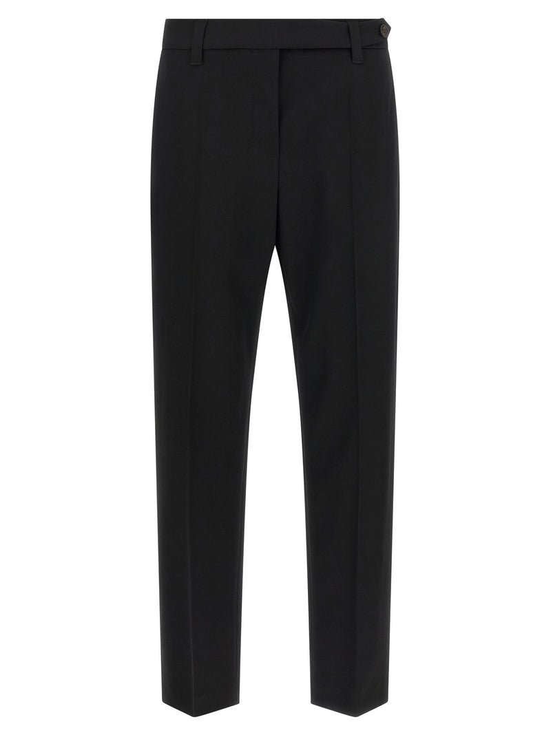 Brunello Cucinelli Black Virgin Wool Dress Pants