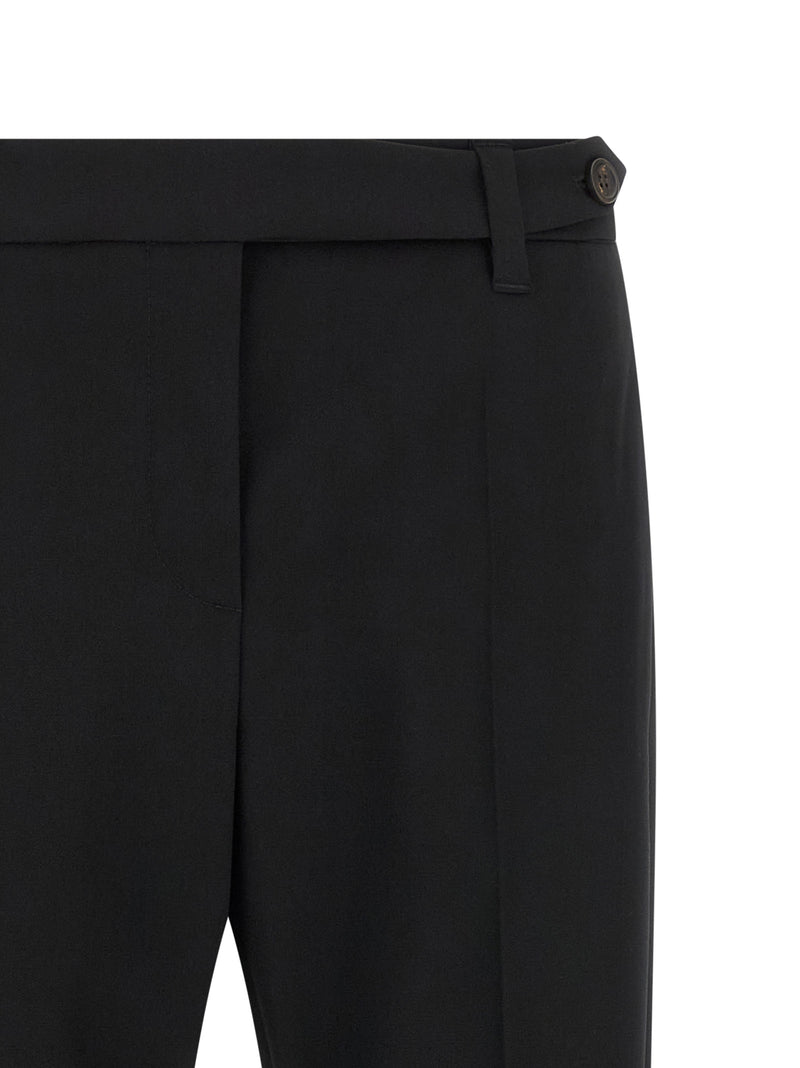 Brunello Cucinelli Black Virgin Wool Dress Pants