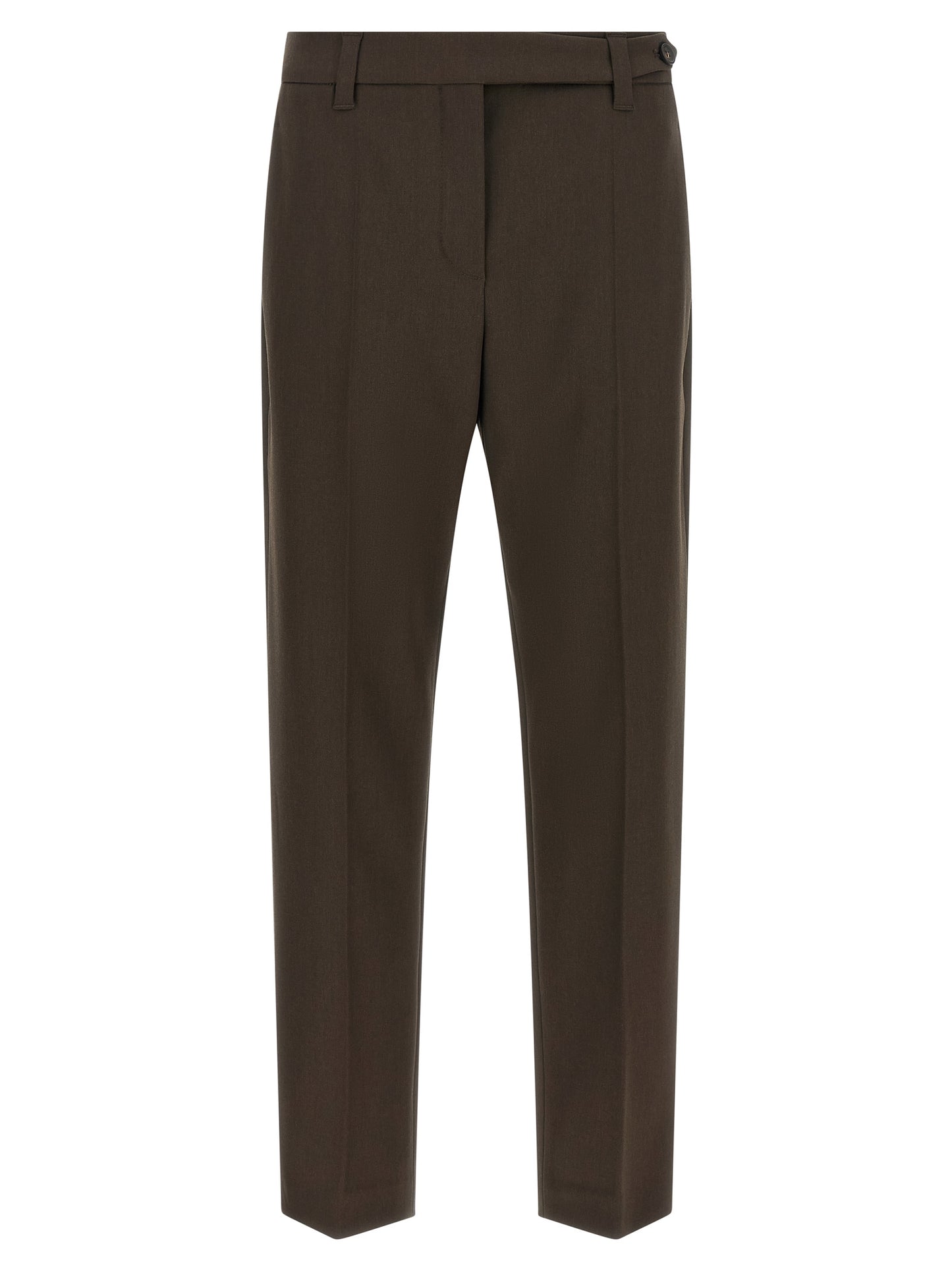 Brunello Cucinelli Brown Virgin Wool Dress Pants