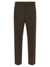 Pantalon habillé Brunello Cucinelli marron en laine vierge