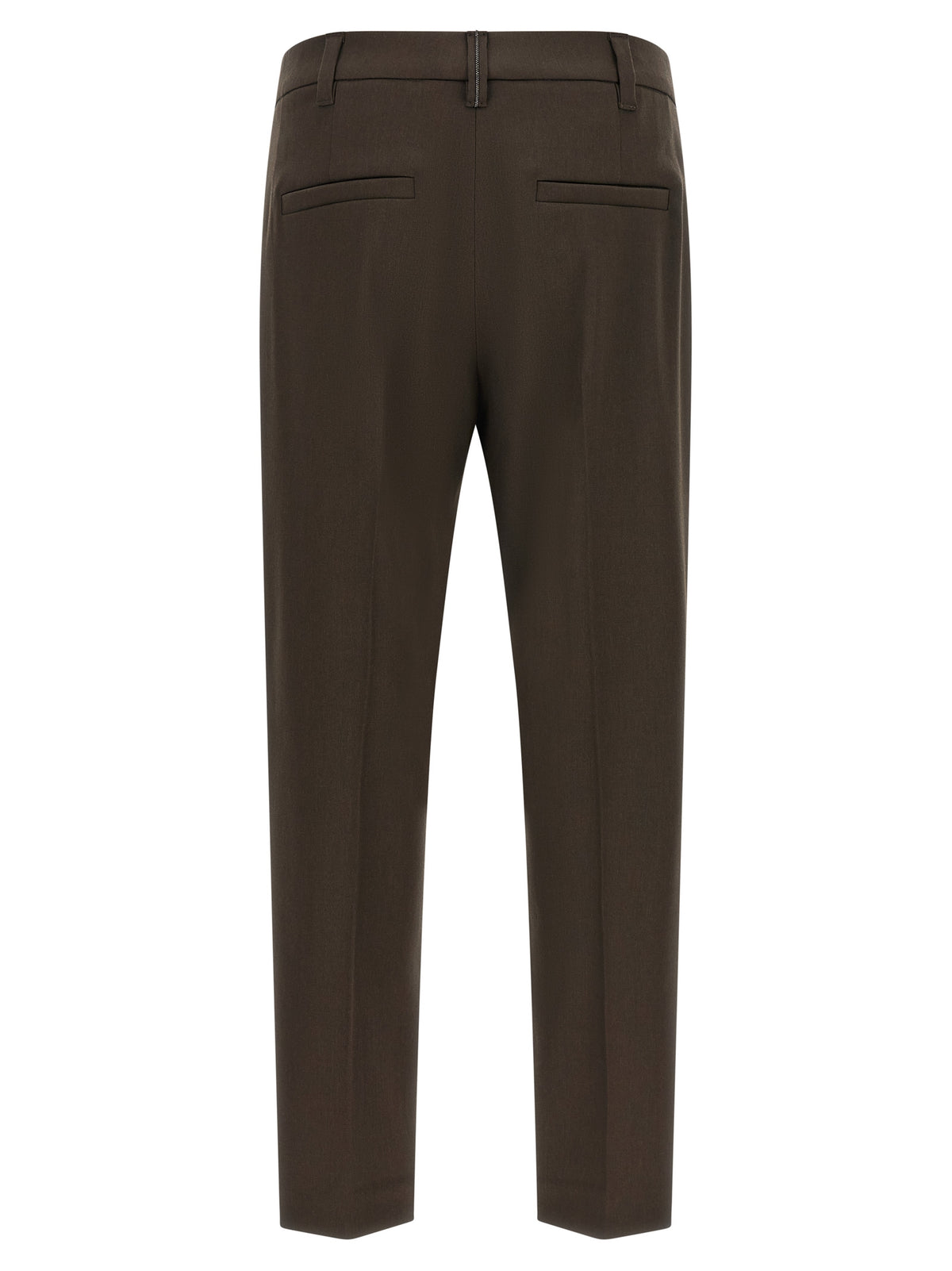 Pantalon habillé Brunello Cucinelli marron en laine vierge