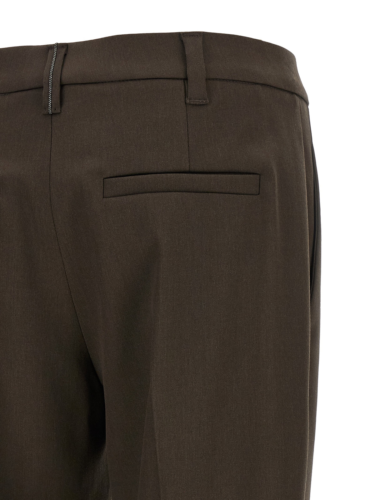 Pantalon habillé Brunello Cucinelli marron en laine vierge