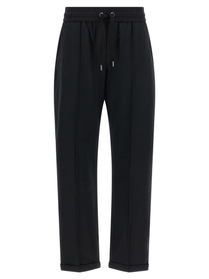 Brunello Cucinelli Black Cotton Joggers (Workout Pants)