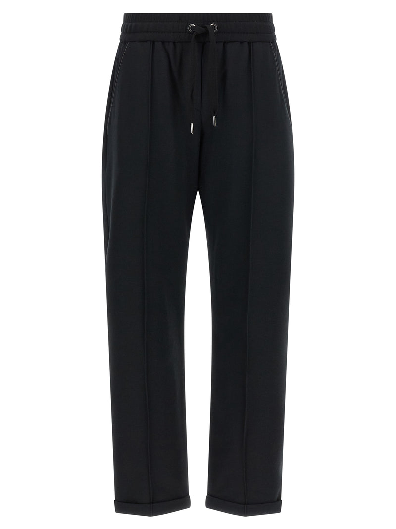 Brunello Cucinelli Black Cotton Joggers - Chic Flared Leg Design