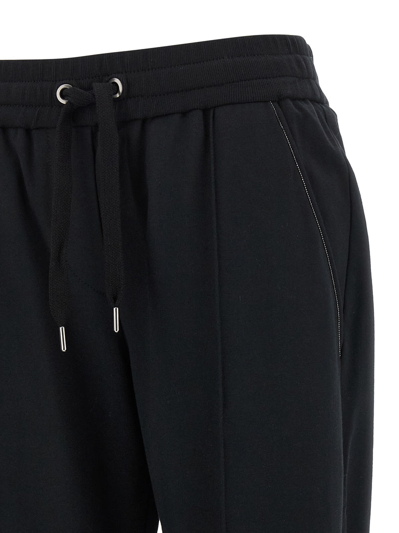 Brunello Cucinelli Black Cotton Joggers - Chic Flared Leg Design
