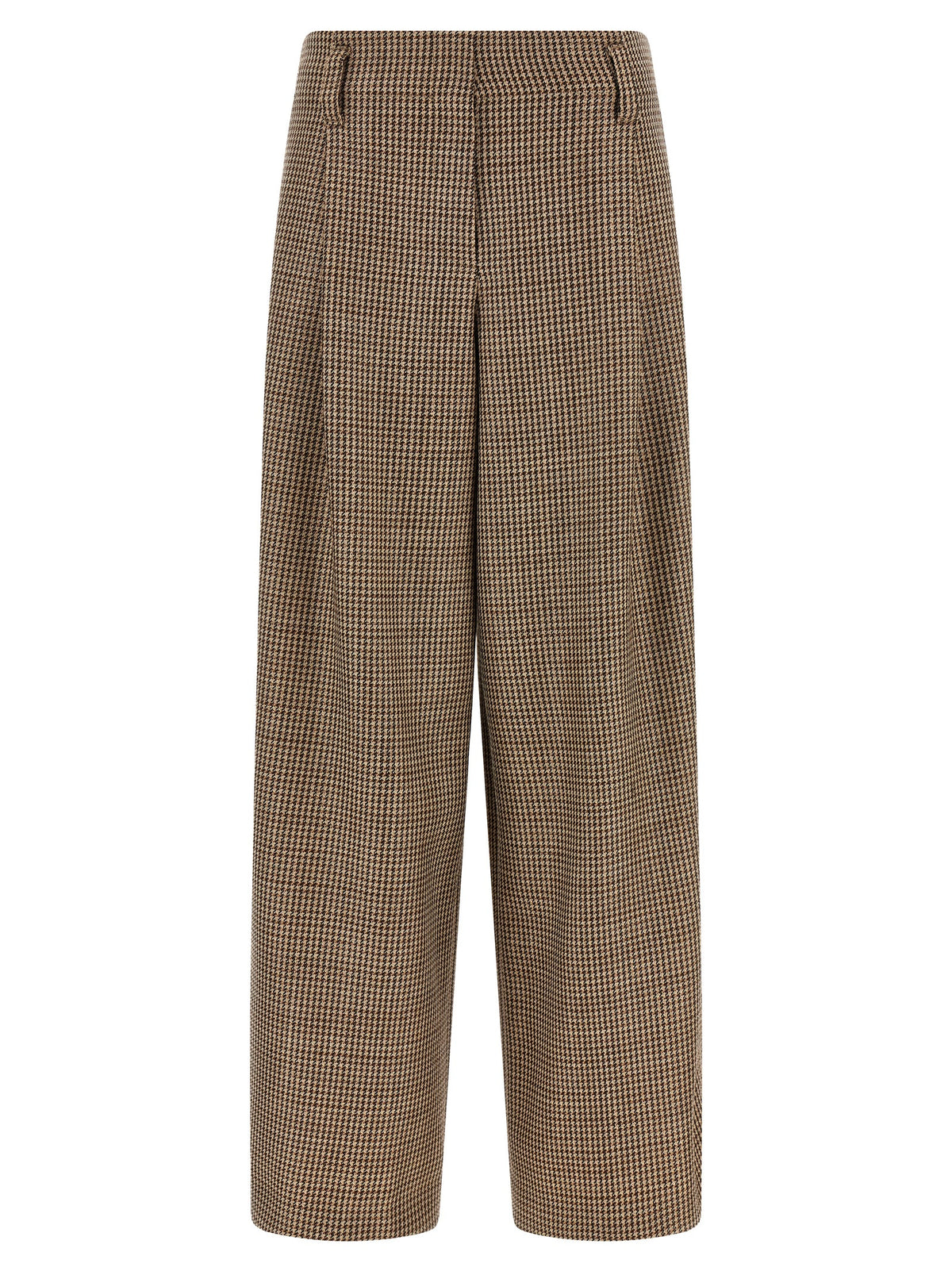 Pantalon évasé Brunello Cucinelli marron en laine vierge