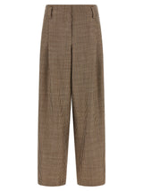 Pantalon évasé Brunello Cucinelli marron en laine vierge