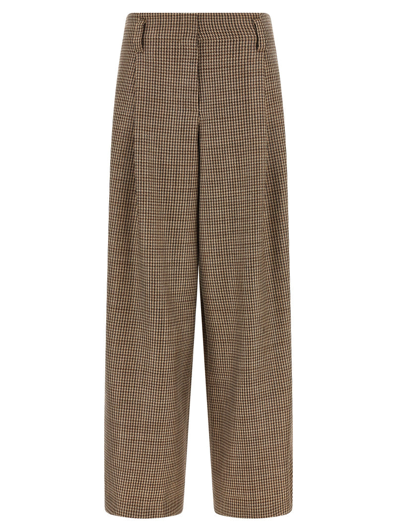 Pantalon évasé Brunello Cucinelli marron en laine vierge