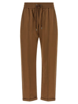 Brunello Cucinelli Joggers marron en coton (pantalon de sport)