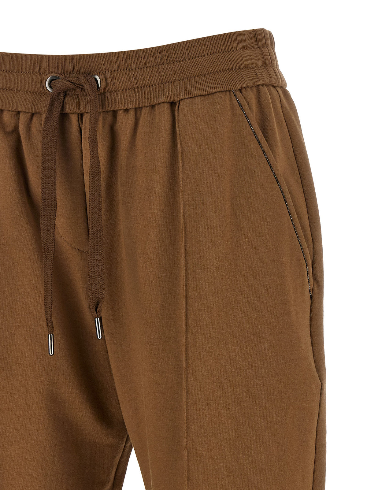 Brunello Cucinelli Joggers marron en coton (pantalon de sport)