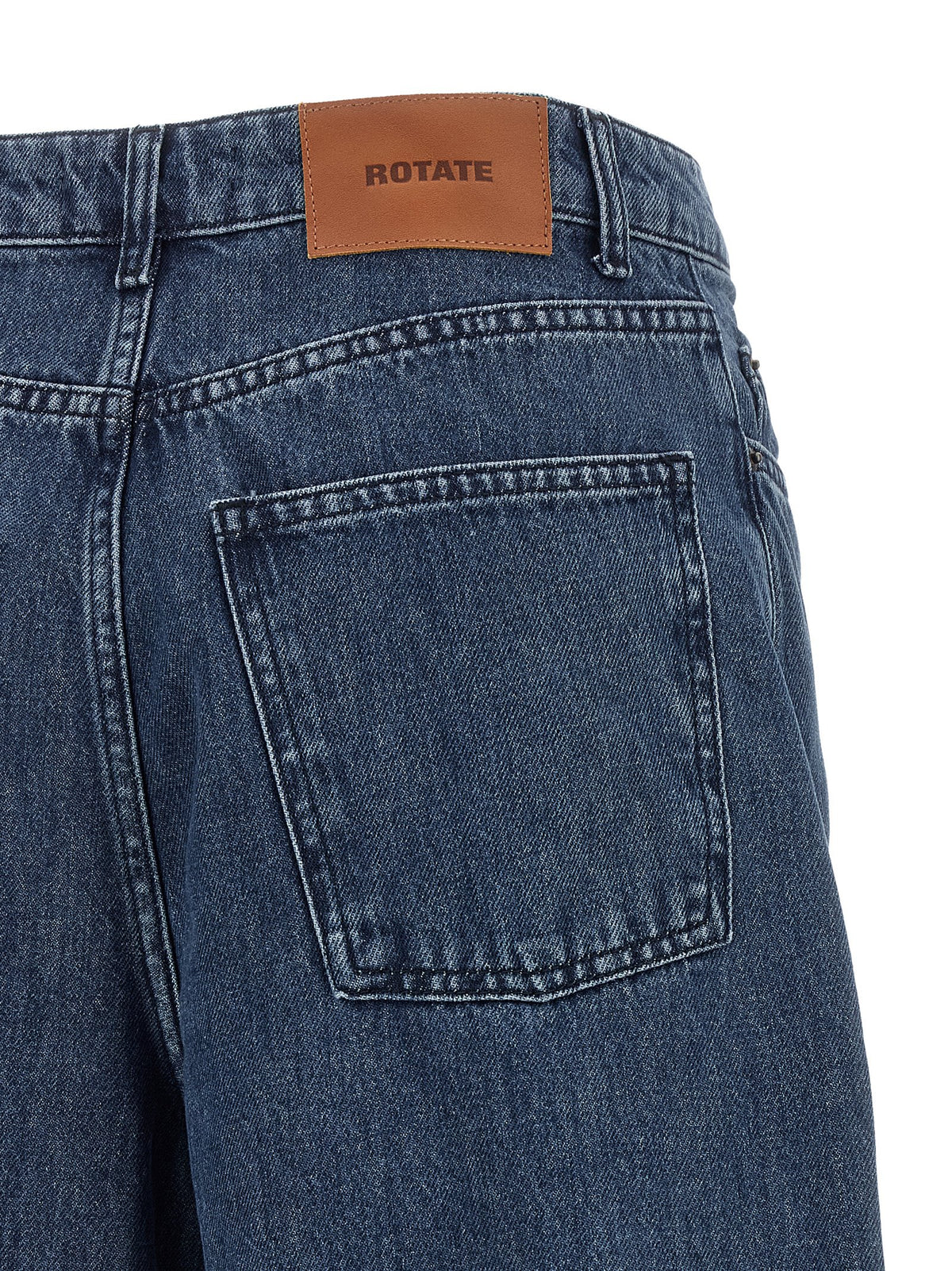 ROTATE BIRGER CHRISTENSEN Blue Organic Cotton Relaxed Fit Jeans