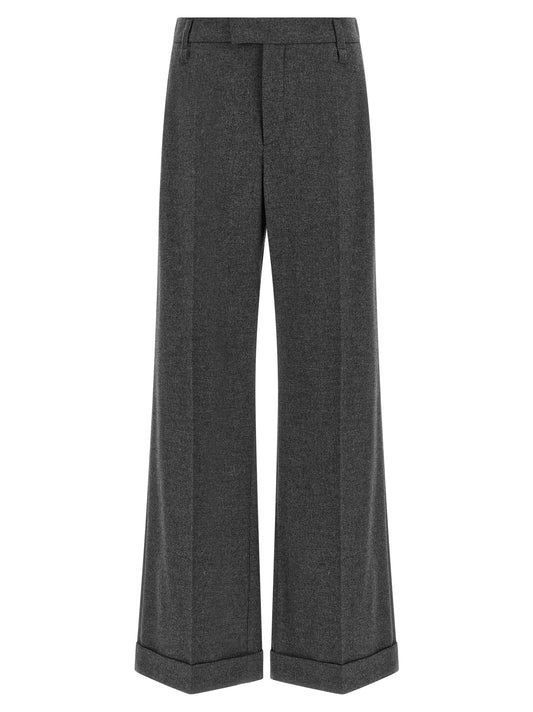 Brunello Cucinelli Pantalon décontracté gris en laine vierge