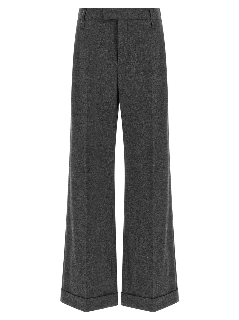 Brunello Cucinelli Pantalon décontracté gris en laine vierge