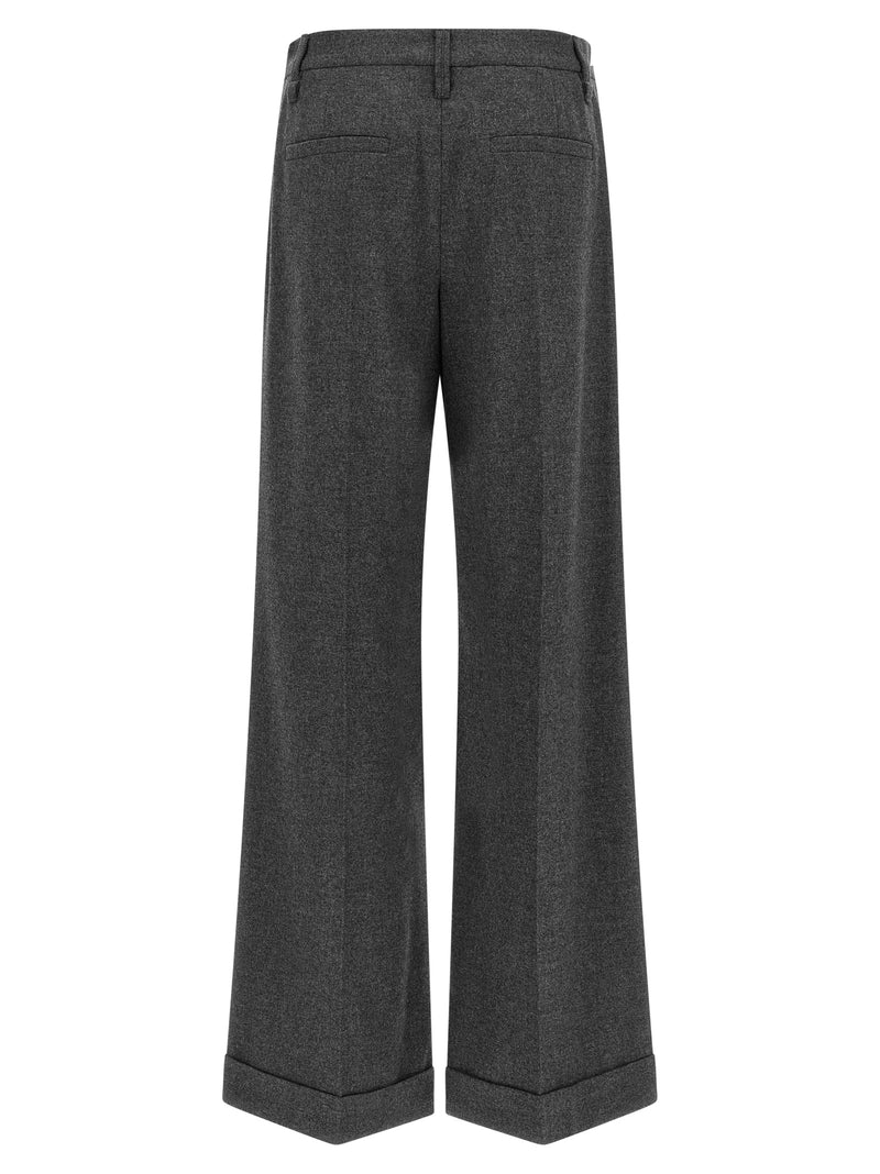 Brunello Cucinelli Pantalon décontracté gris en laine vierge