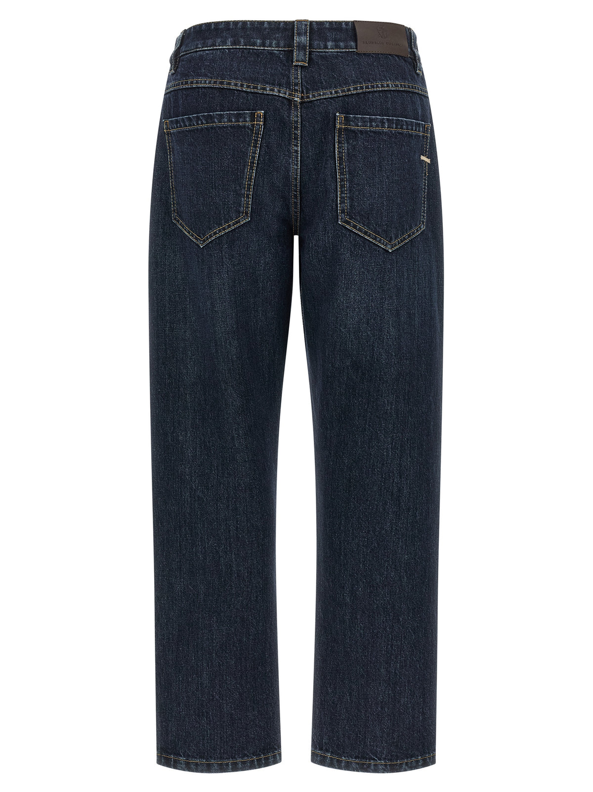 Jean droit en coton bleu Brunello Cucinelli