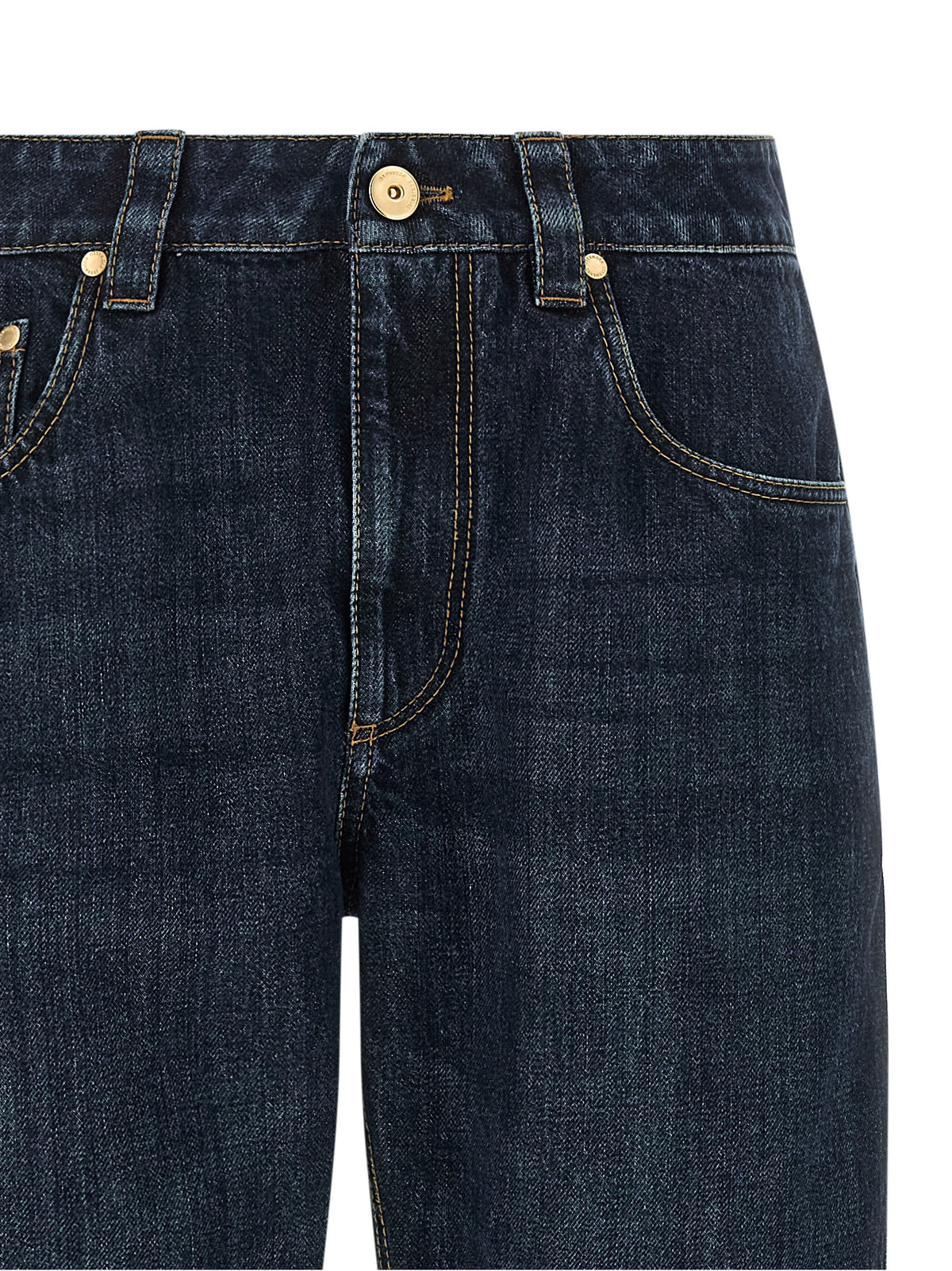 Jean droit en coton bleu Brunello Cucinelli